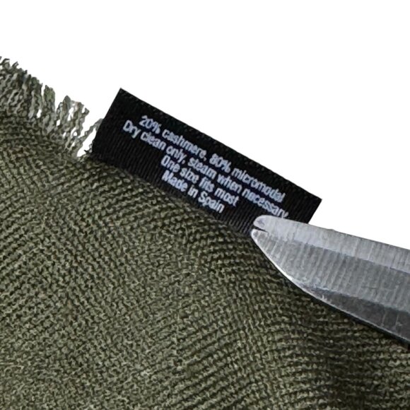 Blue Pacific Cashmere Blend Scarf Skull Print Green Large Square Grunge Goth - Picture 10 of 10